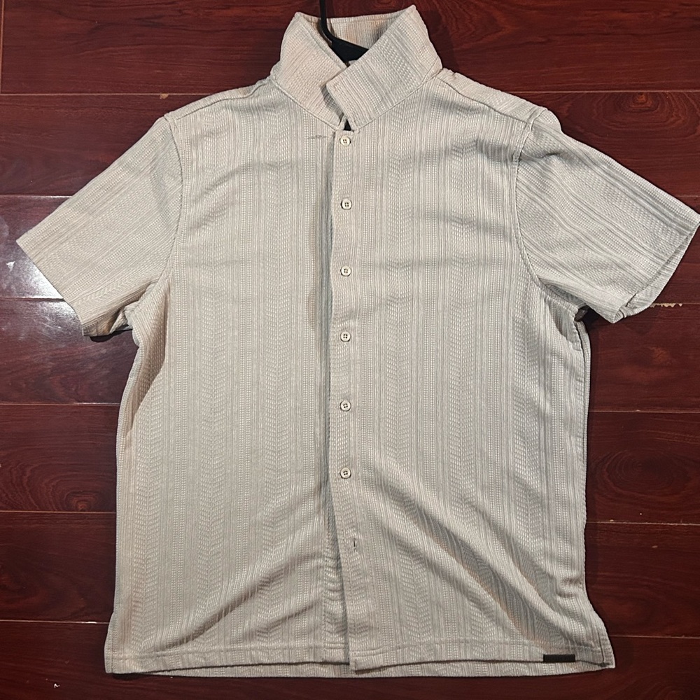 Men's Beige Short Sleeve Shirt